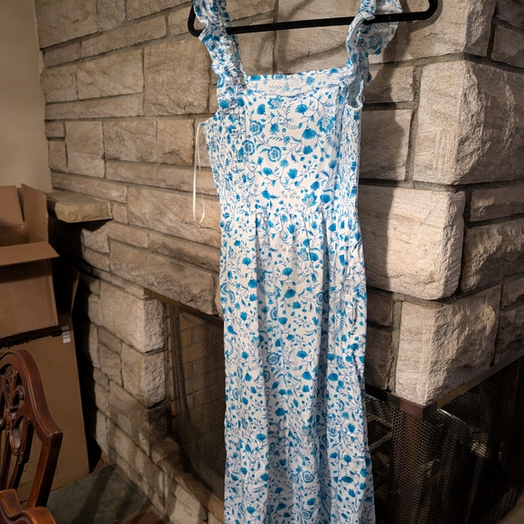Draper James Blue and White Floral Midi Dress - Picture 8 of 9